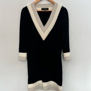 rag & bone Black and Cream V-Neck Sweater